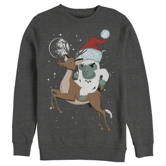 Men's Lost Gods Santa Yeti  Sweatshirt Charcoal Heather Medium