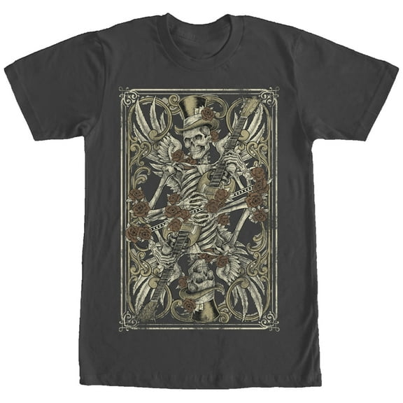Men's Lost Gods Skeleton Guitar Graphic Tee Black 2X Large