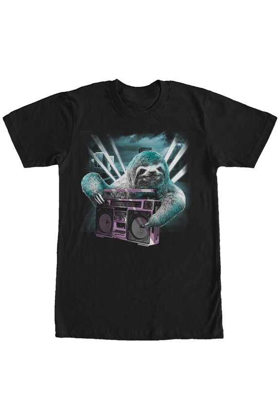 Men's Lost Gods Sloth Boombox Graphic Tee Black Medium