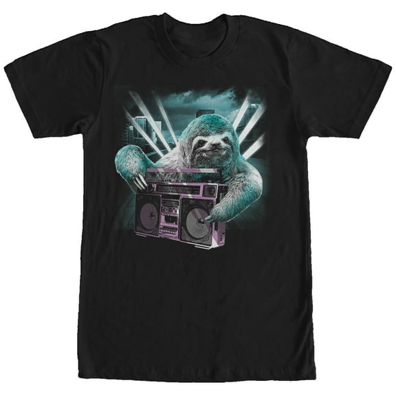 Men's Lost Gods Sloth Boombox  Graphic Tee Black Small