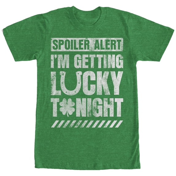 Men's Lost Gods Spoiler Alert I'm Getting Lucky Graphic Tee Kelly Heather Small
