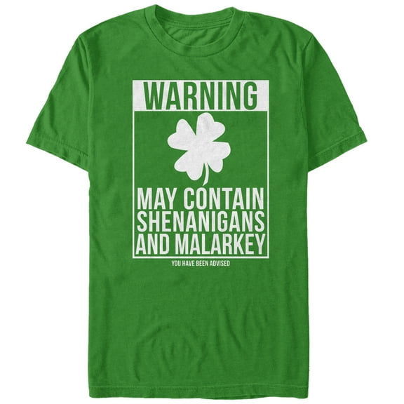 Men's Lost Gods St. Patrick's Day Contain Malarkey Graphic Tee Kelly Green X Large