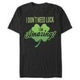 thumbnail image 1 of Men's Lost Gods St. Patrick's Day I Don't Need Luck I'm Amazing!  Graphic Tee Black Large, 1 of 5