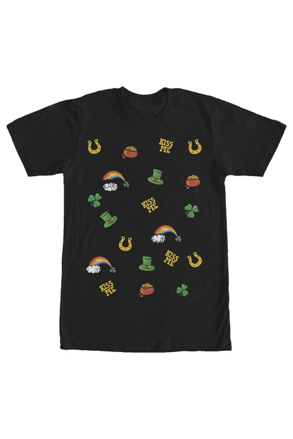 Men's Lost Gods St. Patrick's Day Icons  Graphic Tee Black Large