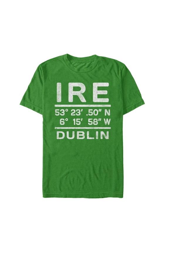 Men's Lost Gods St. Patrick's Day Ireland Coordinates Graphic Tee Kelly Green Small