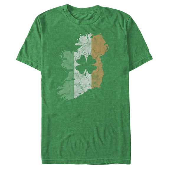 Men's Lost Gods St. Patrick's Day Ireland The Emerald Isle Graphic Tee Kelly Heather Large