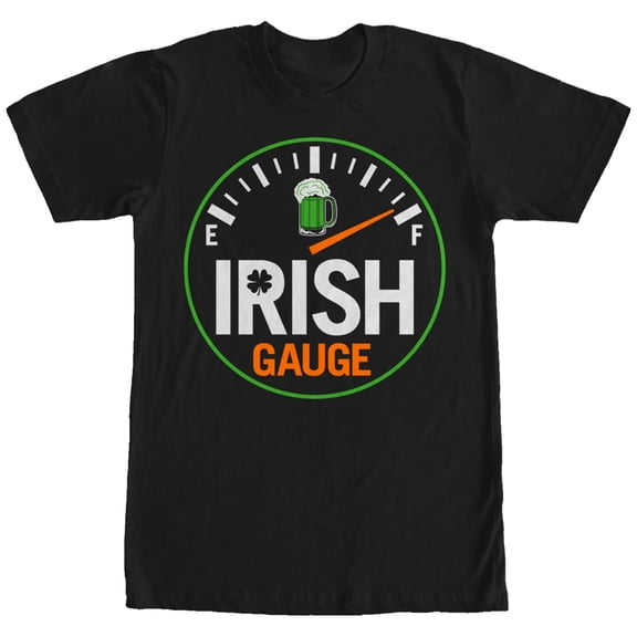 Men's Lost Gods St. Patrick's Day Irish Gauge  Graphic Tee Black Large