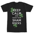thumbnail image 1 of Men's Lost Gods St. Patrick's Day Keep Calm and Shake your Shamrocks  Graphic Tee Black Medium, 1 of 5