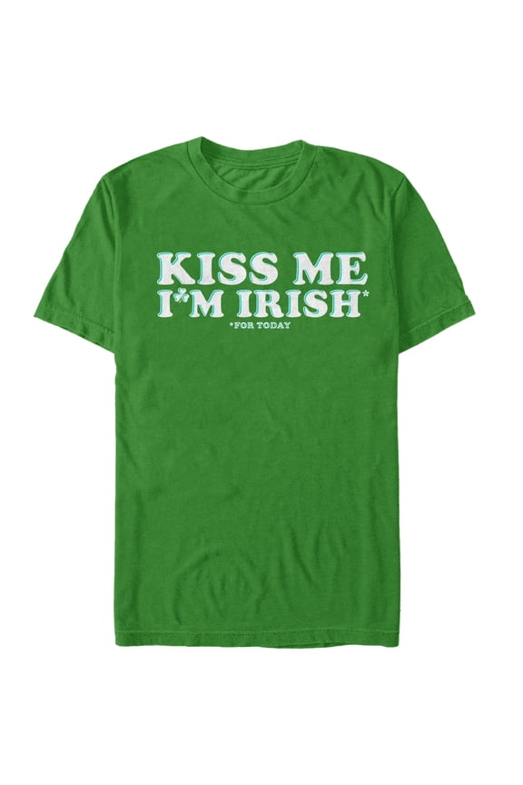 Men's Lost Gods St. Patrick's Day Kiss Me Irish Today  Graphic Tee Kelly Green 3X Large