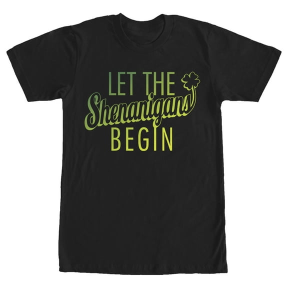 Men's Lost Gods St. Patrick's Day Let the Shenanigans Begin Graphic Tee Black Large