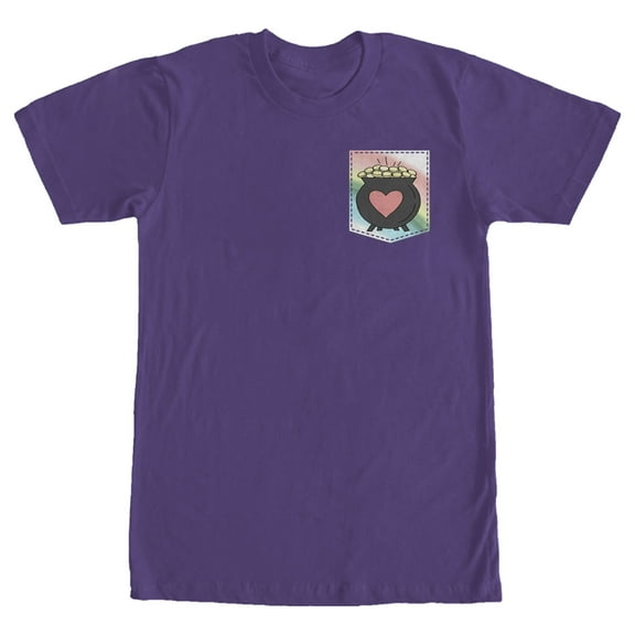 Men's Lost Gods St. Patrick's Day Rainbow Pocket of Gold  Graphic Tee Purple 2X Large