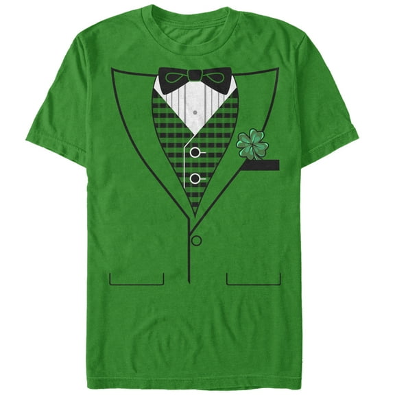 Men's Lost Gods St. Patrick's Day Tuxedo Clover Costume Tee  Graphic Tee Kelly Green 3X Large