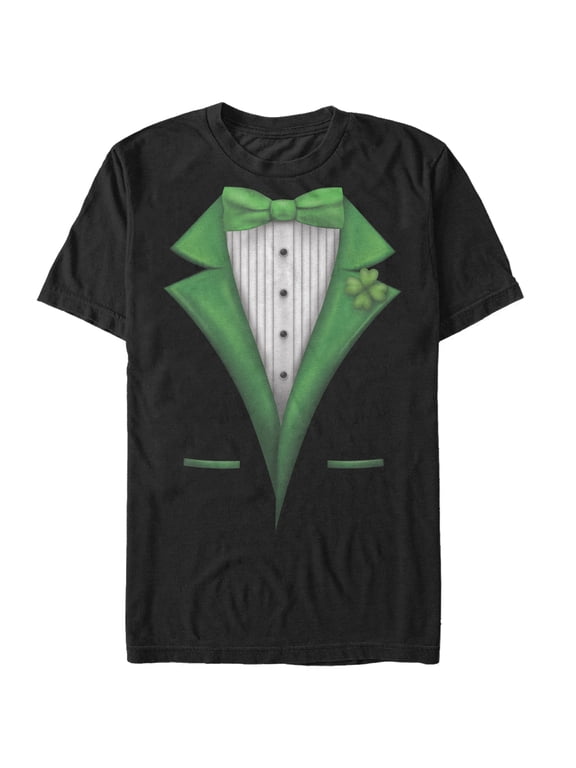 Men's Lost Gods St. Patrick's Day Tuxedo Fancy Costume Tee Graphic Tee Black Small