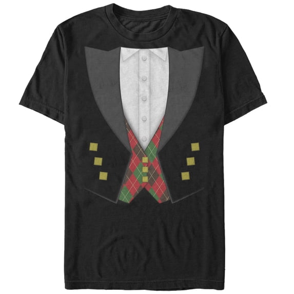 Men's Lost Gods St. Patrick's Day Tuxedo Plaid Costume Tee Graphic Tee Black Large