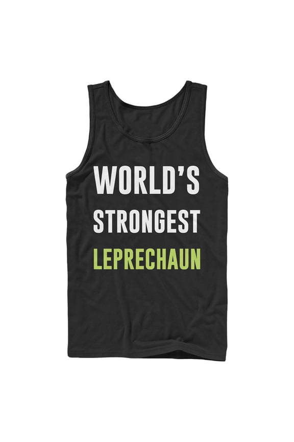 Men's Lost Gods St. Patrick's Day World's Strongest Leprechaun Tank Top Black Medium