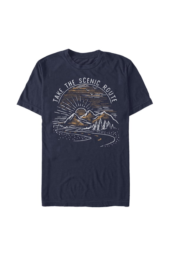 Men's Lost Gods Take the Scenic Route Road  Graphic T-Shirt