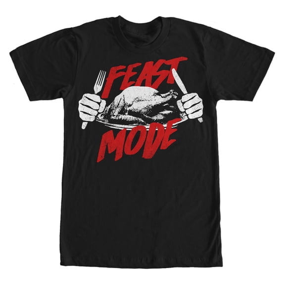 Men's Lost Gods Thanksgiving Feast Mode Turkey Graphic Tee Black Large
