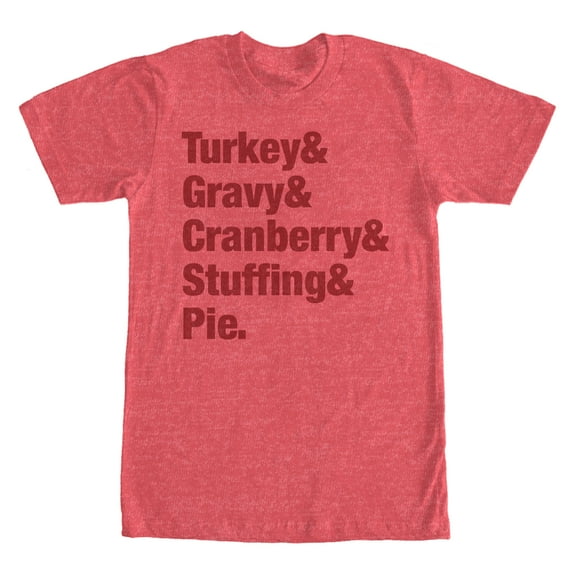 Men's Lost Gods Thanksgiving Turkey and Gravy Graphic Tee Red Heather Small