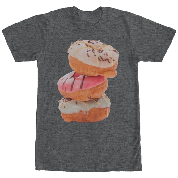 Men's Lost Gods Three Doughnut Stack Graphic Tee Charcoal Heather X Large