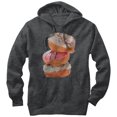 thumbnail image 1 of Men's Lost Gods Three Doughnut Stack Pull Over Hoodie Charcoal Heather X Large, 1 of 3