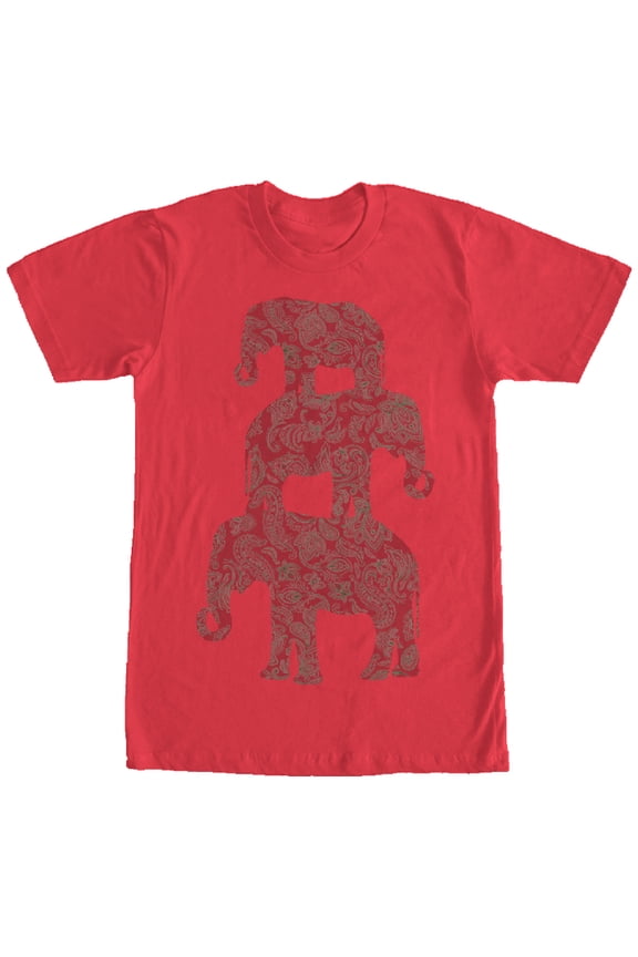 Men's Lost Gods Three Elephant Pyramid  Graphic Tee Red Medium