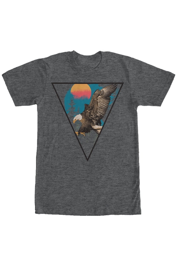 Men's Lost Gods Triangle Bald Eagle Graphic Tee Charcoal Heather Medium