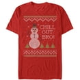 thumbnail image 1 of Men's Lost Gods Ugly Christmas Chill Out Snowman Graphic Tee Red Medium, 1 of 4
