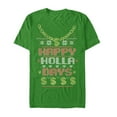 thumbnail image 1 of Men's Lost Gods Ugly Christmas Happy Holla Days Graphic Tee Kelly Green Large, 1 of 4