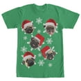 thumbnail image 1 of Men's Lost Gods Ugly Christmas Pug Snowflakes  Graphic Tee Kelly Green X Large, 1 of 4