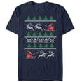 thumbnail image 1 of Men's Lost Gods Ugly Christmas Santa's Sled  Graphic Tee Navy Blue 3X Large, 1 of 4