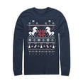 thumbnail image 1 of Men's Lost Gods Ugly Christmas Unicorn  Long Sleeve Shirt Navy Blue Small, 1 of 3