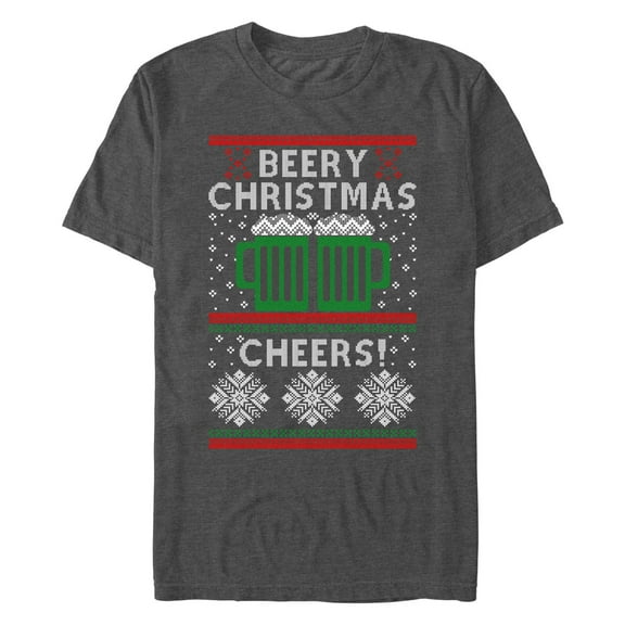Men's Lost Gods Ugly Sweater Christmas Cheers  Graphic T-Shirt