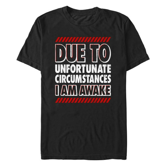 Men's Lost Gods Unfortunately I Am Awake  Graphic Tee Black 3X Large