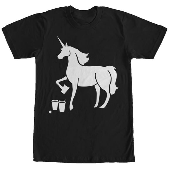 Men's Lost Gods Unicorn Pong  Graphic Tee Black Medium