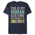 thumbnail image 1 of Men's Lost Gods Unicorn in Human Costume  Graphic Tee Navy Blue Large, 1 of 5