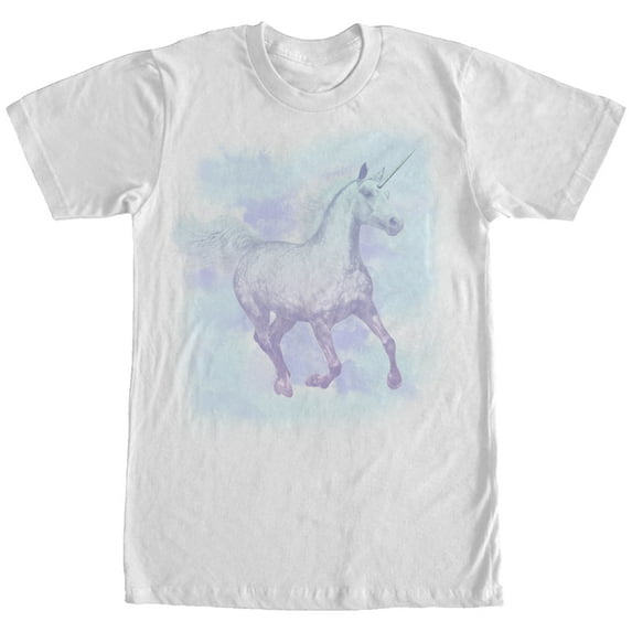 Men's Lost Gods Unicorn in the Mist Graphic Tee White 2X Large