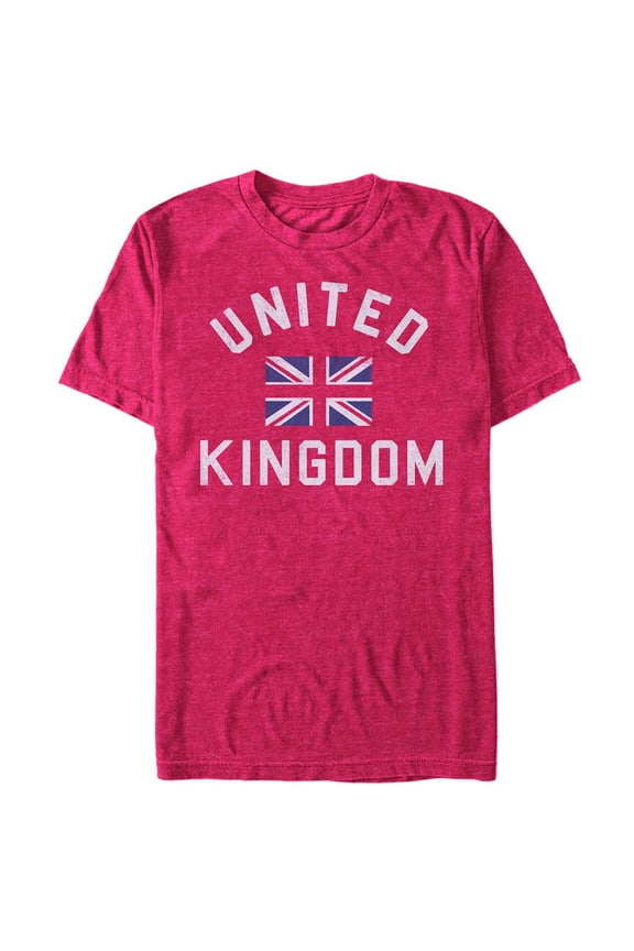 Men's Lost Gods United Kingdom Union Jack  Graphic Tee Red Heather Large