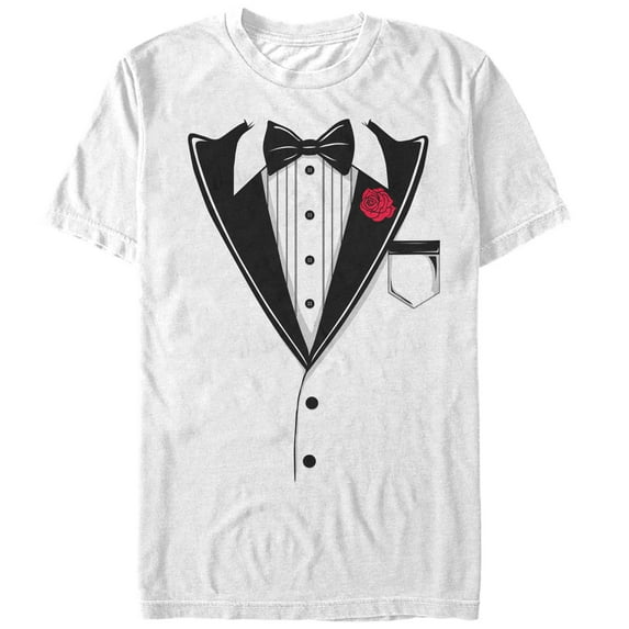 Men's Lost Gods Valentine's Day Bow-Tie Costume Tee Graphic Tee White 2X Large