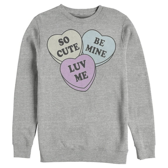 Men's Lost Gods Valentine's Day Candy Hearts Sweatshirt Athletic Heather 2X Large