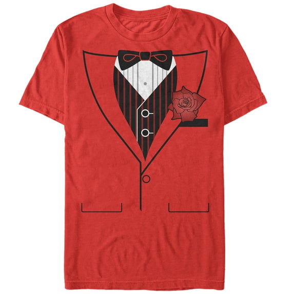 Men's Lost Gods Valentine's Day Tuxedo Flower Costume Tee Graphic Tee Red Small