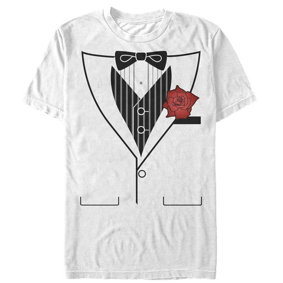 Men's Lost Gods Valentine's Day Tuxedo Flower Costume Tee Graphic Tee White Medium