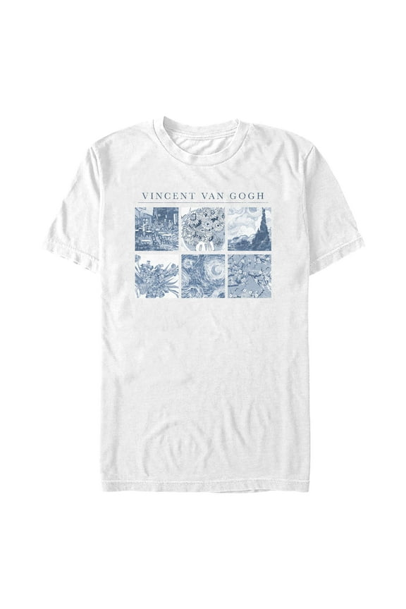 Men's Lost Gods Vincent Van Gogh Blue Art Graphic T-Shirt