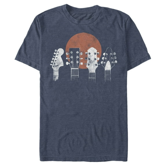 Men's Lost Gods Vintage Guitar Heads Graphic Tee Navy Blue Heather Medium