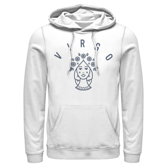 Men's Lost Gods Virgo Zodiac Line Art  Pull Over Hoodie
