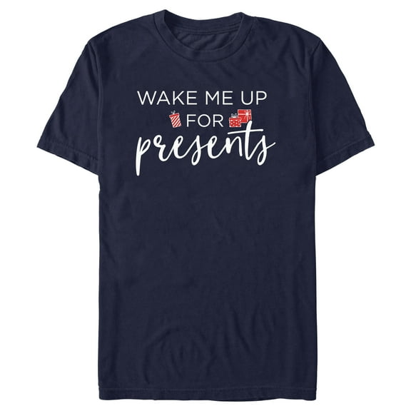 Men's Lost Gods Wake Me up for Presents Graphic Tee Navy Blue 3X Large