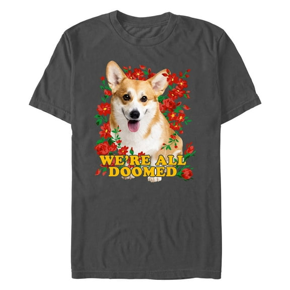 Men's Lost Gods We're All Doomed Corgi Graphic T-Shirt