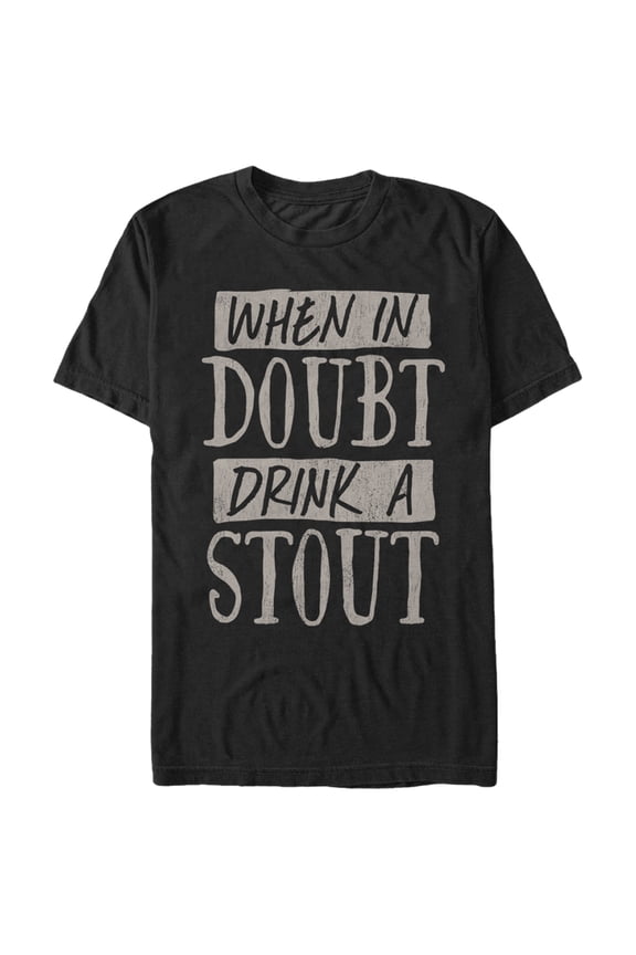 Men's Lost Gods When in Doubt Drink a Stout  Graphic Tee Black 3X Large