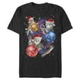 thumbnail image 1 of Men's Lost Gods Xmas Cats in Space  Graphic Tee Black Small, 1 of 5