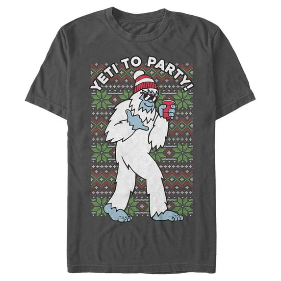 Men's Lost Gods Yeti to Party Graphic Tee Charcoal 2X Large