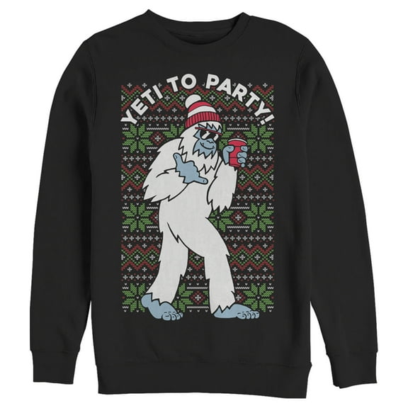 Men's Lost Gods Yeti to Party  Sweatshirt Black 2X Large